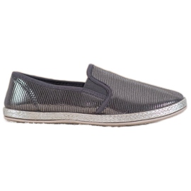 SHELOVET Shiny Slip On Shoes grey SHELOVET Shiny Slip On Shoes grey