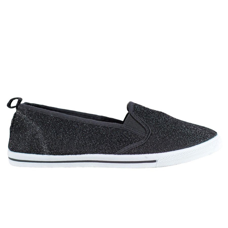 SHELOVET Slip-on Shoes With Glitter black