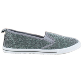 SHELOVET Slip-on Shoes With Glitter grey SHELOVET Slip-on Shoes With Glitter grey