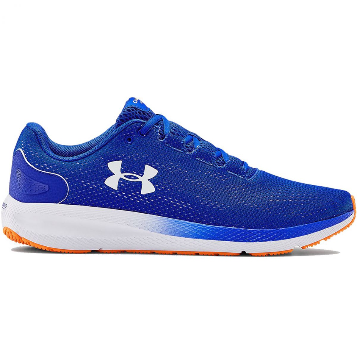 Blue and white under top armour shoes