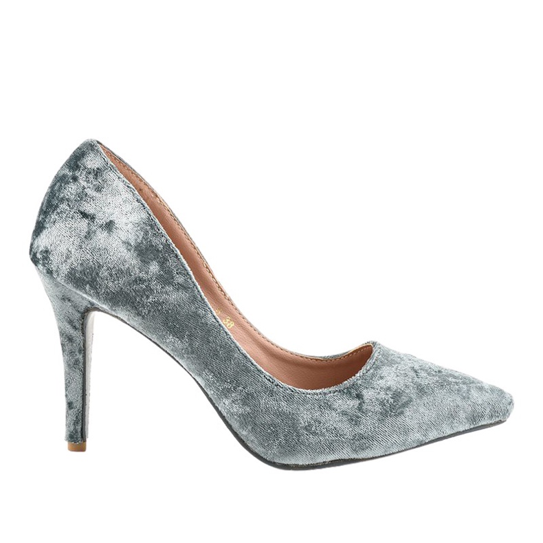 Francine Gray Velor Heels B-6 grey