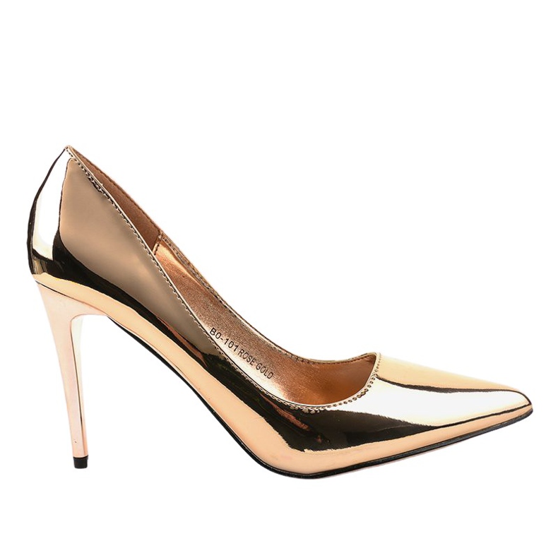 Gold lacquered classic high heels BO-101 golden