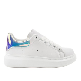 White sneakers on a thick sole 650-3 blue White sneakers on a thick sole 650-3 blue