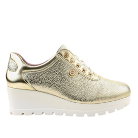 Golden Trendy Wedge Sneakers JFL662-2