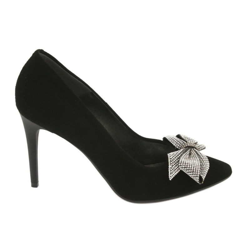 Espinto Women's leather pumps with a 993/1K black bow
