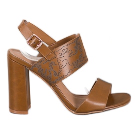 Small Swan Sandals With Pattern brown