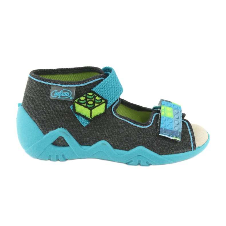 Befado yellow children's shoes 350P006 blue grey green Befado yellow children's shoes 350P006 blue grey green