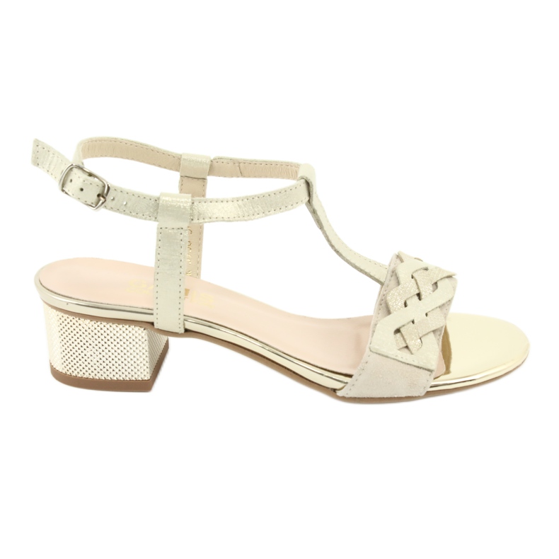 Gamis Women's leather sandals beige/gold 3936