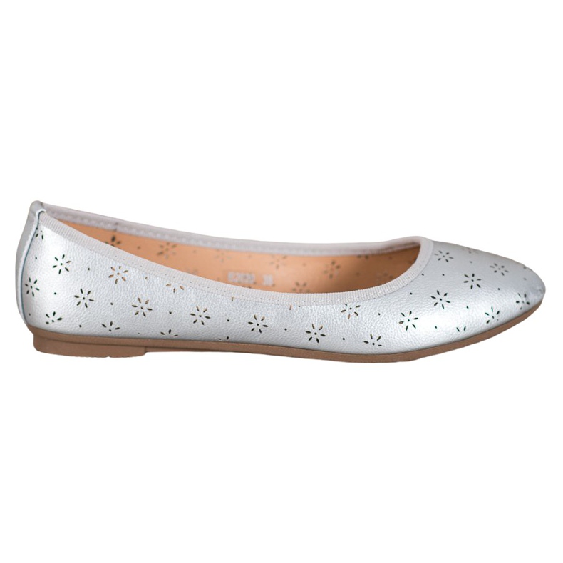 Fama Ballerinas With Openwork Pattern grey