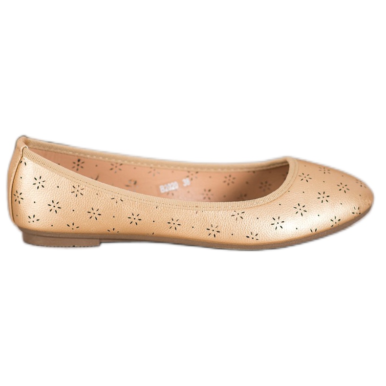Fama Ballerinas With Openwork Pattern golden
