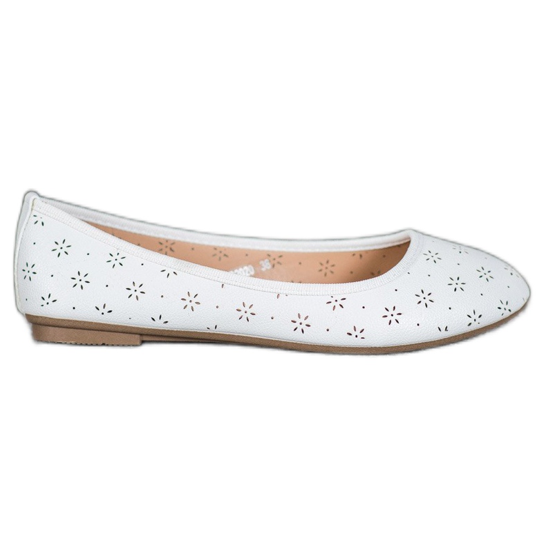 Fama Ballerinas With Openwork Pattern white