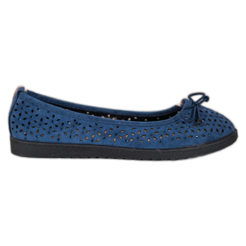 SHELOVET Openwork Ballerina With A Bow blue