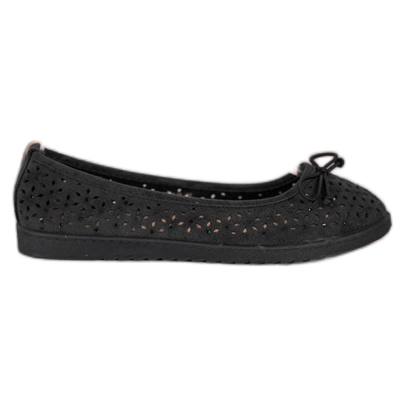 SHELOVET Openwork Ballerina With A Bow black