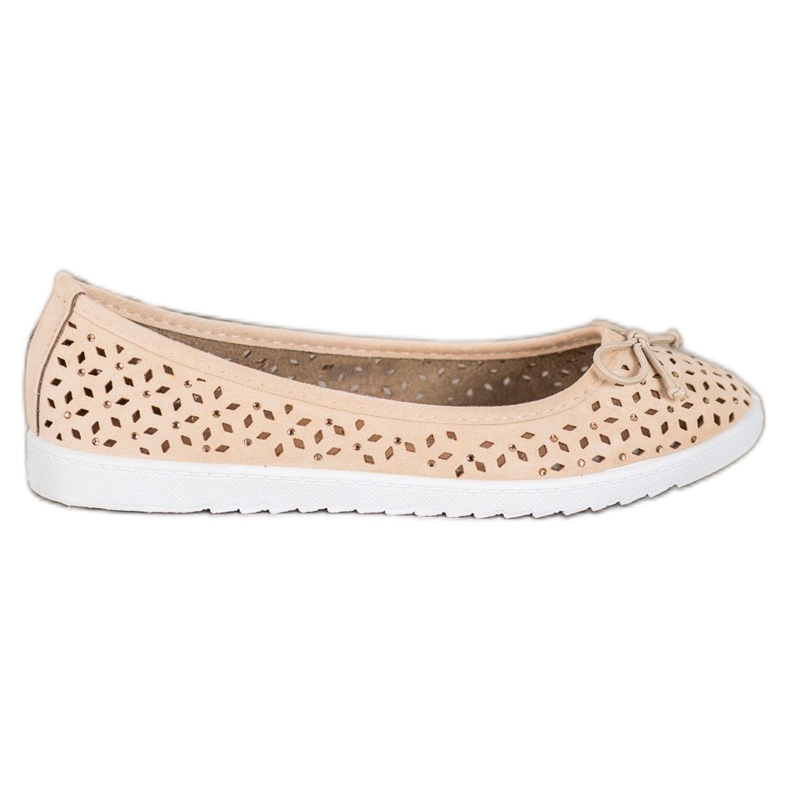 SHELOVET Openwork Ballerina With A Bow brown