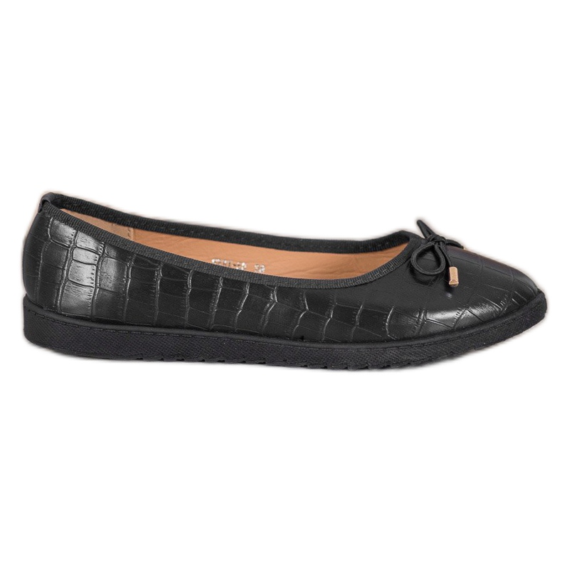 SHELOVET Eco leather ballerinas black