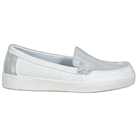 Moccasins on the VINCEZA platform white grey