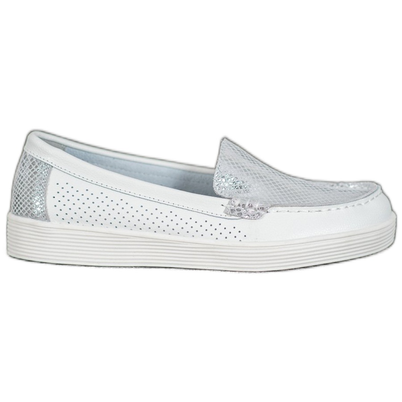 Moccasins on the VINCEZA platform white grey