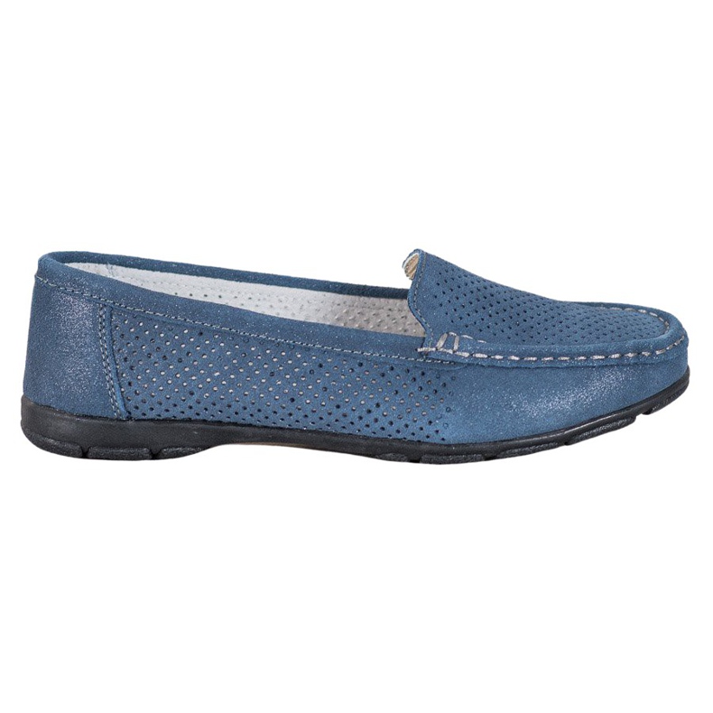 Leather Loafers With VINCEZA glitter blue