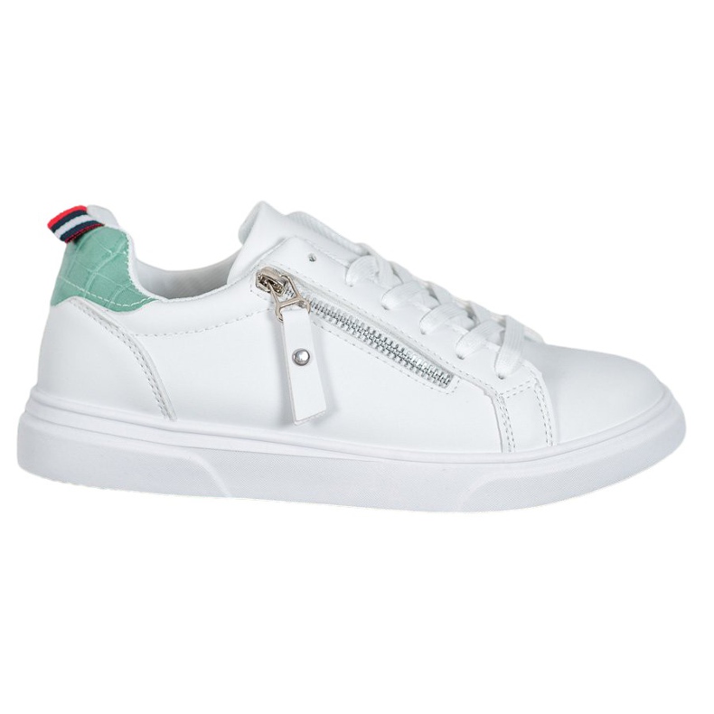 SHELOVET Sports Shoes With Decorative Zipper white