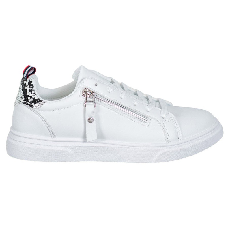 SHELOVET Sports Shoes With Decorative Zipper white