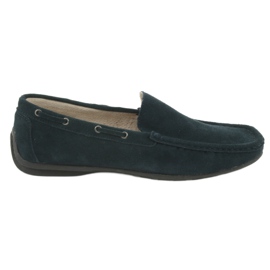 American Club Leather moccasins. Suede navy blue American JK02