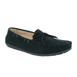 Women's leather loafers American Club JK05 navy