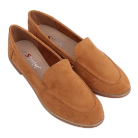 Women's loafers camel T359P Camel brown