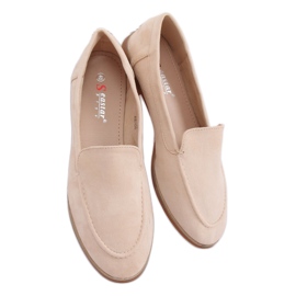 Ladies' beige loafers T359P Beige