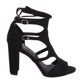 Black high-heeled sandals NS111P Black Black high-heeled sandals NS111P Black