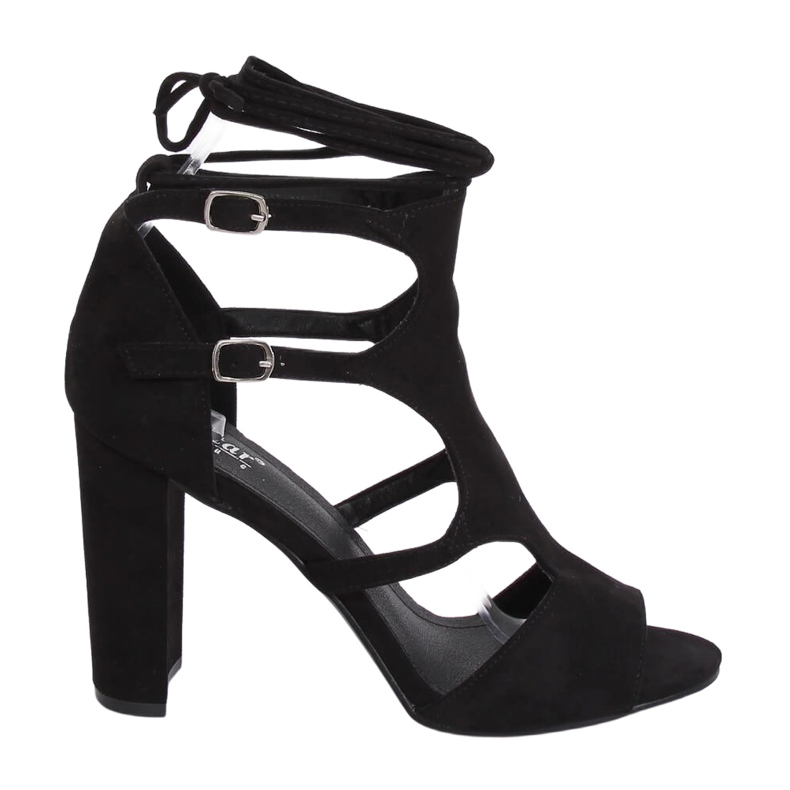 Black high-heeled sandals NS111P Black