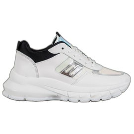 SHELOVET Fashionable Eco Leather Sneakers white black multicolored SHELOVET Fashionable Eco Leather Sneakers white black multicolored