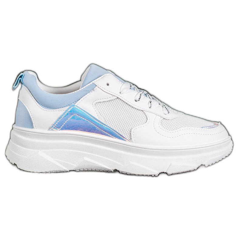 SHELOVET Casual Eco Leather Sneakers white blue