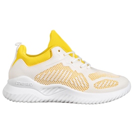 SHELOVET Classic Sneakers With Mesh white yellow