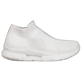 SHELOVET Textile Slip On Shoes white