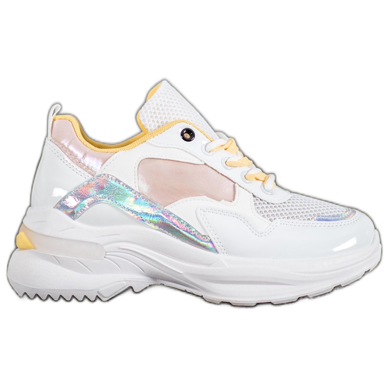 SHELOVET Stylish Eco Leather Sneakers white multicolored SHELOVET Stylish Eco Leather Sneakers white multicolored