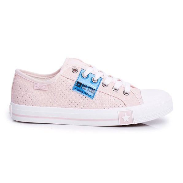 Pink women's openwork sneakers Big StarFF274033