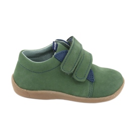 Velcro leather shoes Mazurek 305 green navy