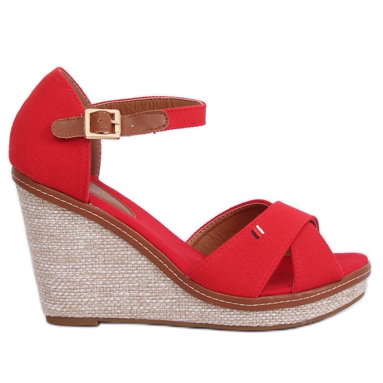 Red wedge sandals R133P Red