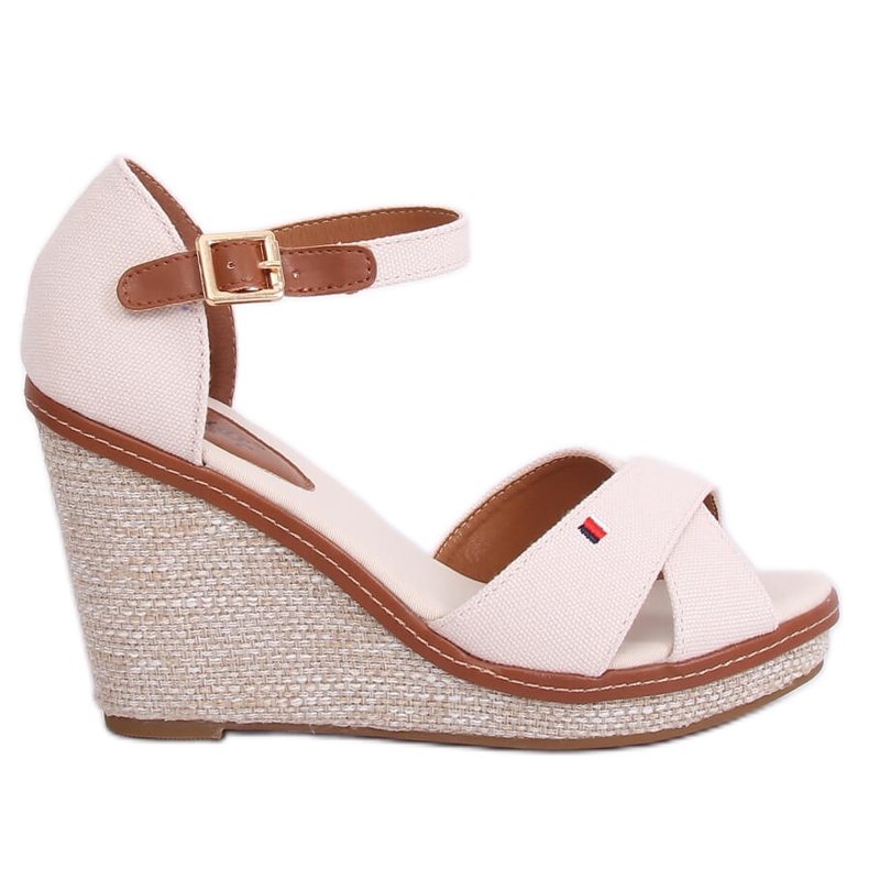 Beige wedge sandals R133P Beige