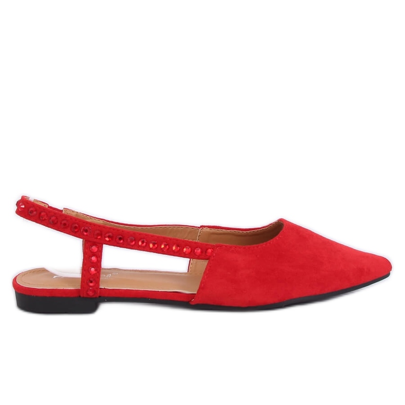 Red ballerinas with open heels YJ335 Red