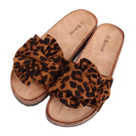 Cork slippers leopard print CK115P Leopard brown Cork slippers leopard print CK115P Leopard brown