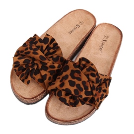 Cork slippers leopard print CK115P Leopard brown