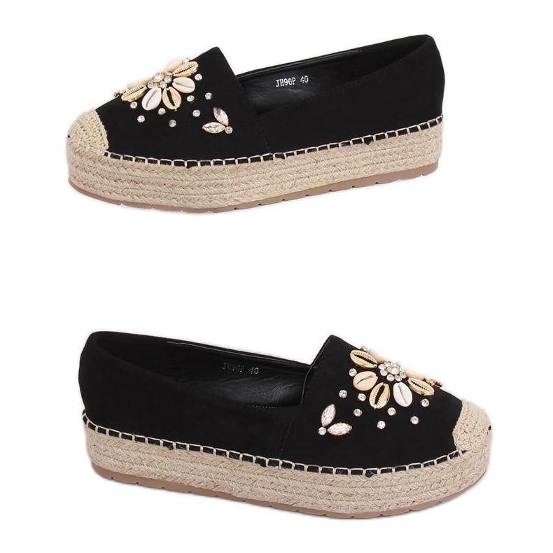 Black women's espadrilles JH96P Black