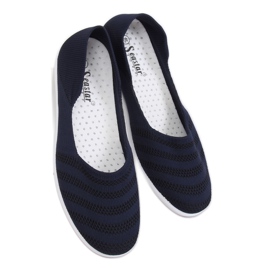 IC03 Navy navy blue mesh ballerinas