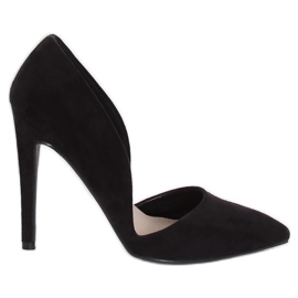 Pumps on a pin with indentations black EE03-P Black