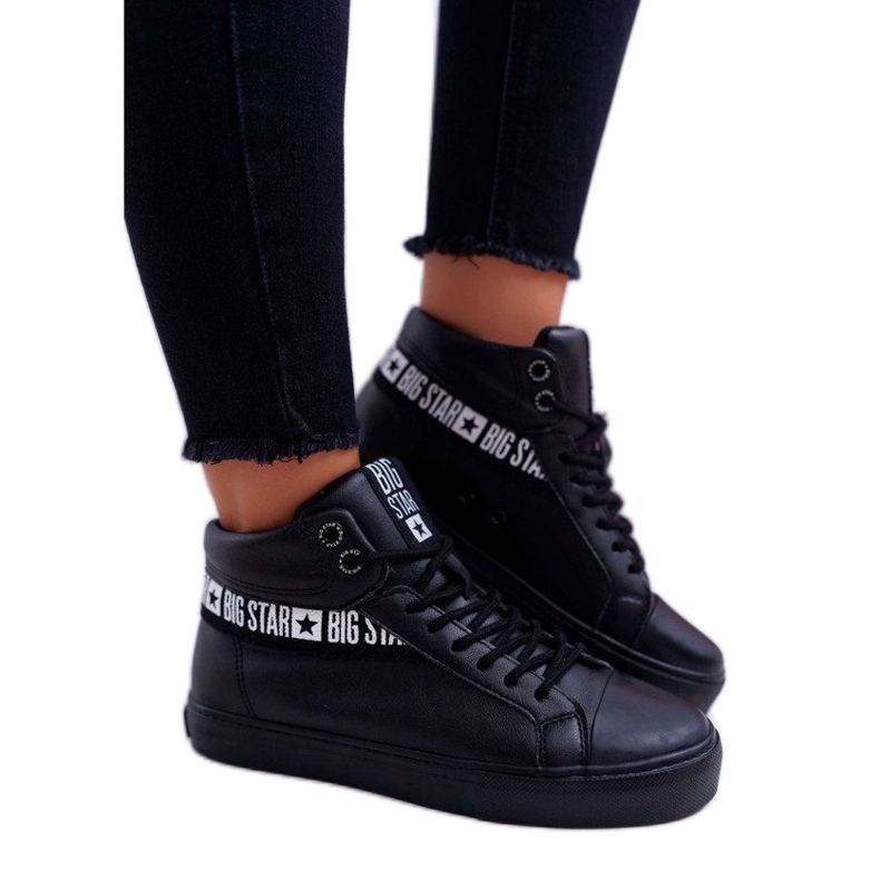 Black women's high-top sneakers Big StarEE274355