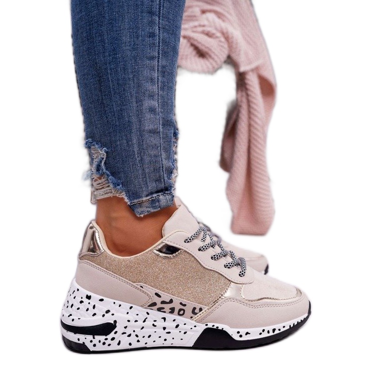 SEA Beige women's sports shoes sneakers BL182 brown multicolored