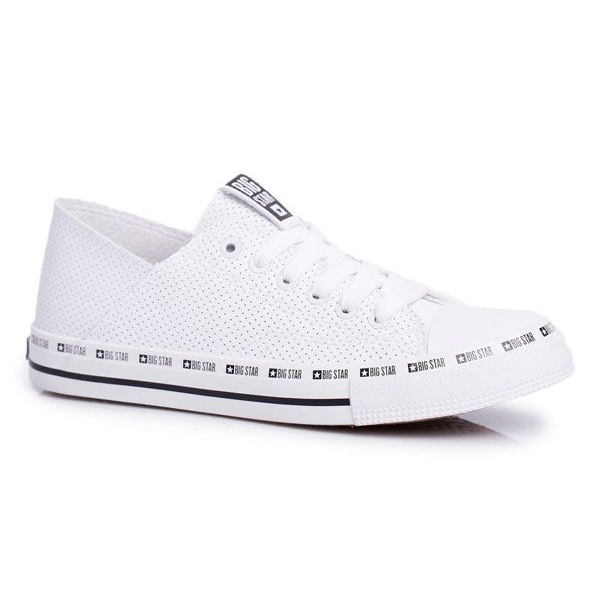 White women's shoes, openwork sneakers Big Star FF274024