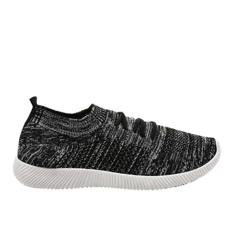 Gray men's sports shoes LW-1801 black grey