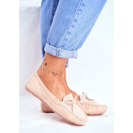 S.Barski Women's beige suede loafers A199-C
